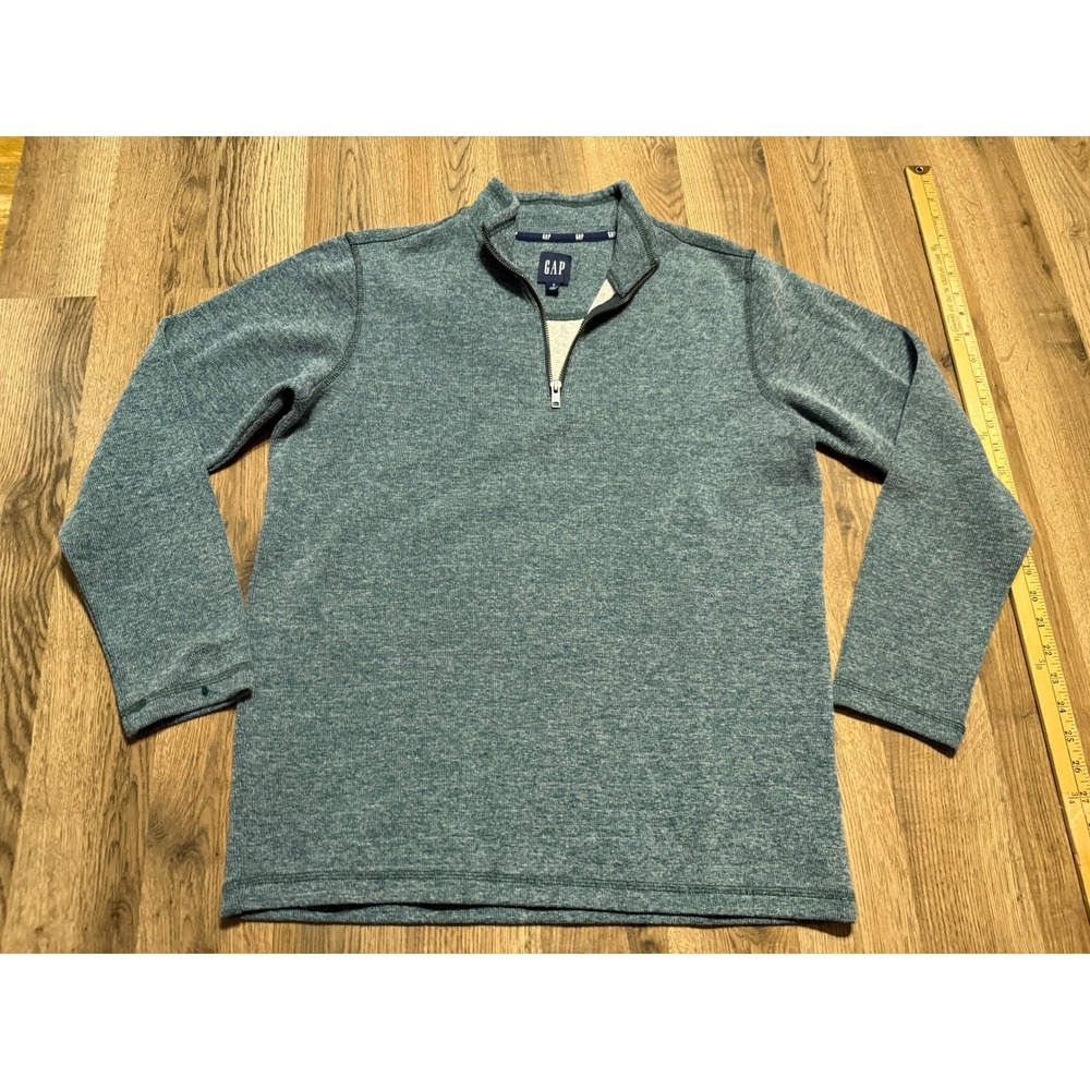 GAP Sweater Men's Size Small Green Pullover 1/4 Zip Long Sleeve